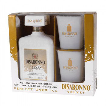 Amaretto Disaronno Velvet 0,7l 17% + 2 Glasses Giftbox
