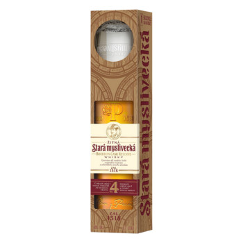 Stará žitná myslivecká RESERVE Bourbon Cask 0,7L 40% +glas - Giftbox