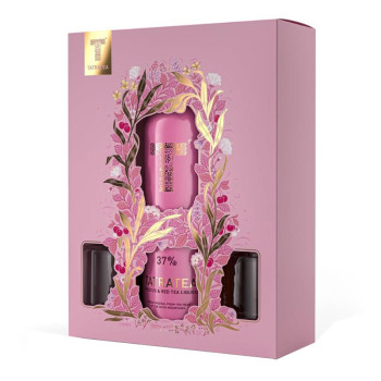 Tatratea Hibiscus & Red Tea liquer 37% 0,7 l + 2 glasses