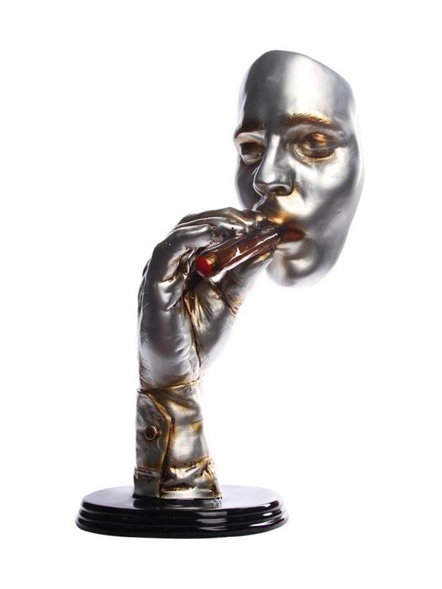 Abstract Art Sculpture The Smoking One White