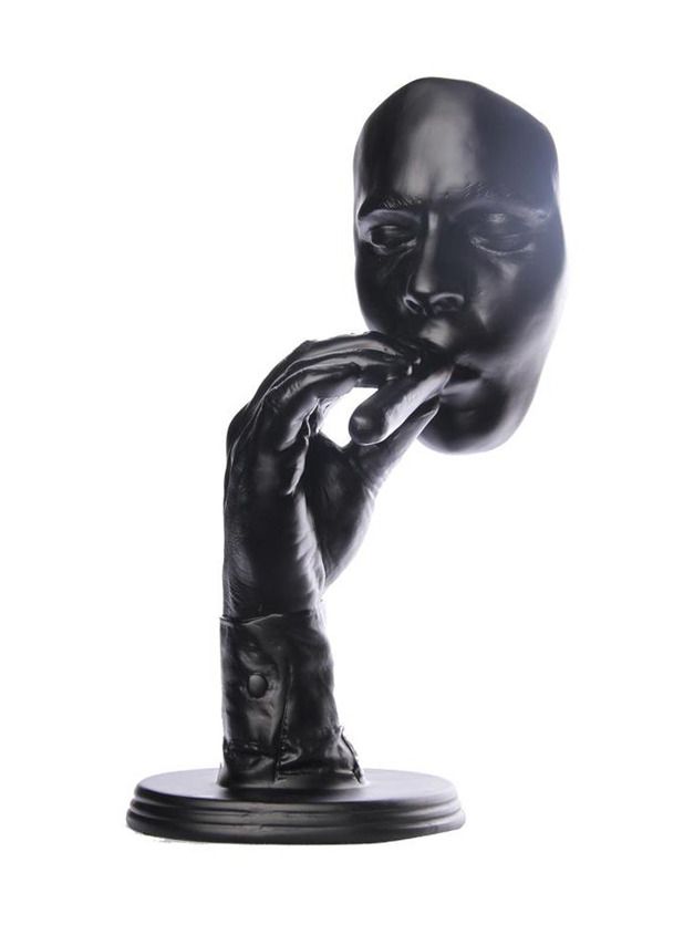 Abstract Art Sculpture The Smoking One Black