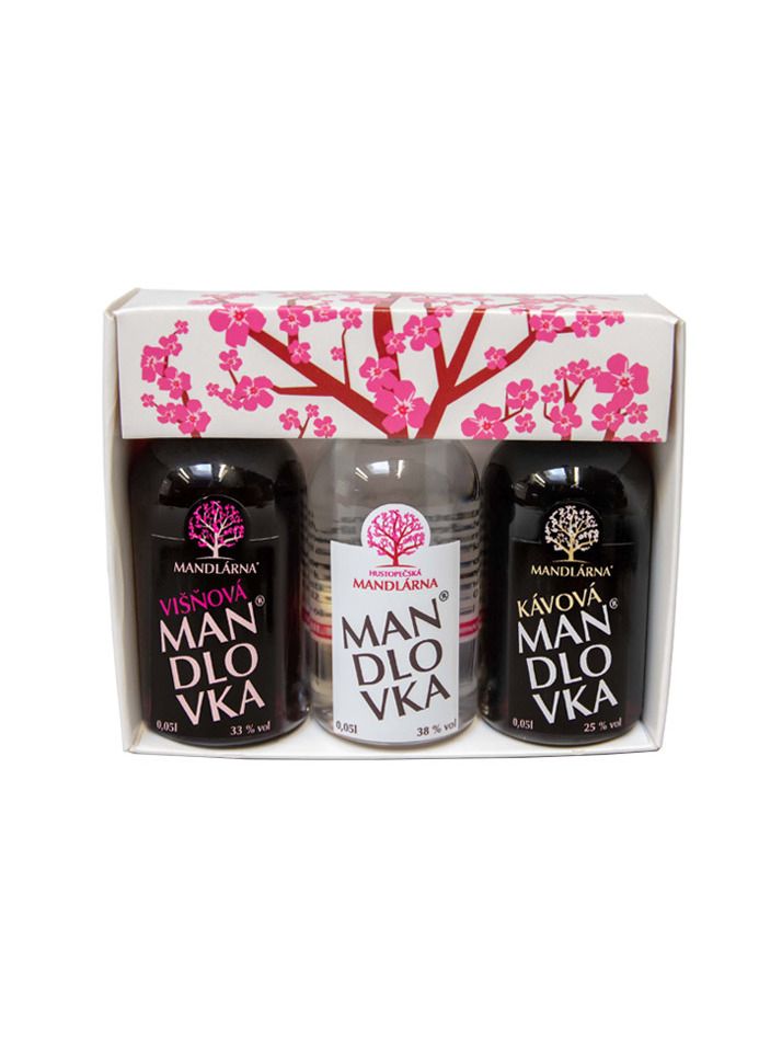 Mandlovka Almond Liqueur Set 1x 0,05l 38% +1x 0,05l 25% +1x 0,05l 33%