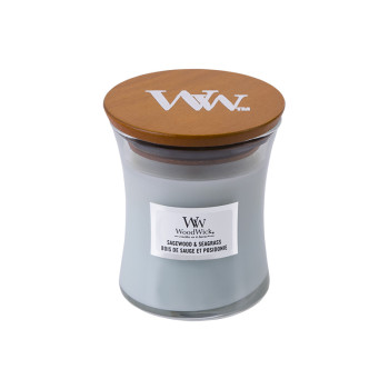 WoodWick Sagewood & Seagrass glass mini