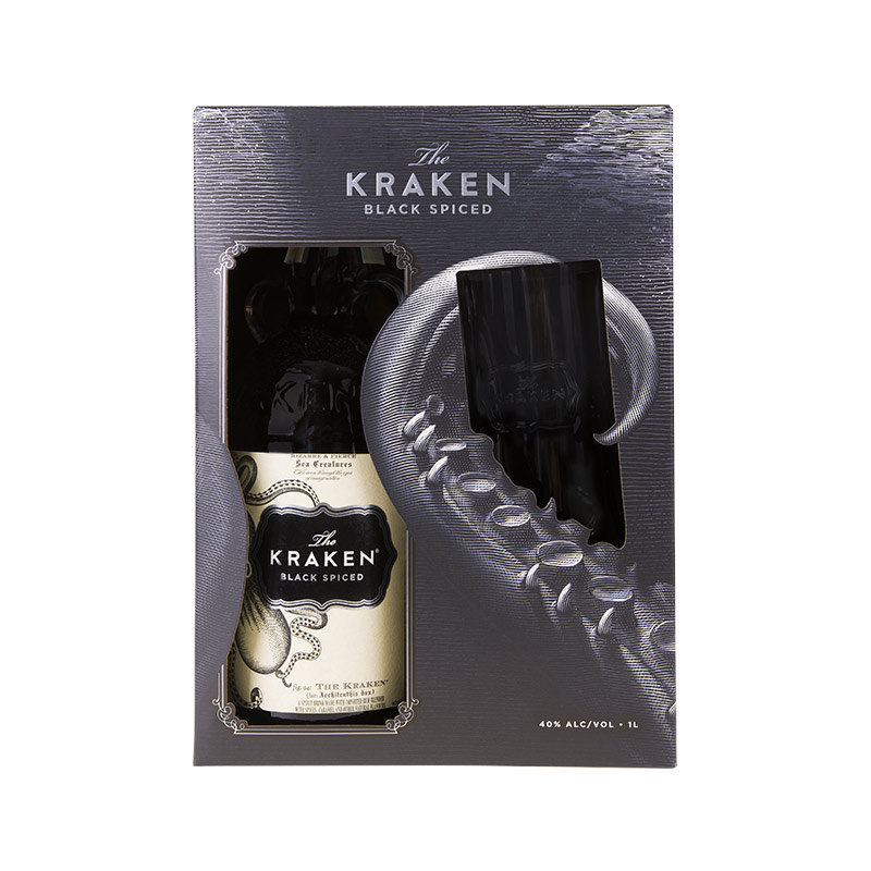 Kraken Black Spiced 1l 1 Glass 40% + Excaliburshop 
