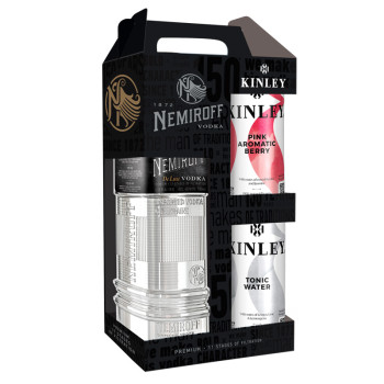 Nemiroff De Luxe 40% 0,7 l +Kinley Tonic 0,25 l +Kinley Tonic Pink Berry 0,25 l