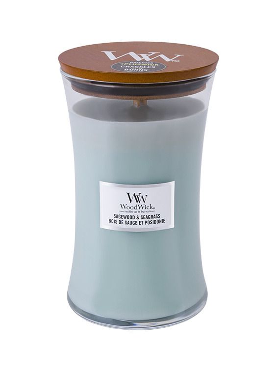 WoodWick Sagewood & Seagrass glass large