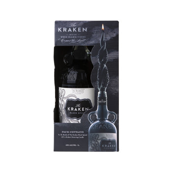 Kraken Black Spiced 1 l 40% Giftbox + Candle