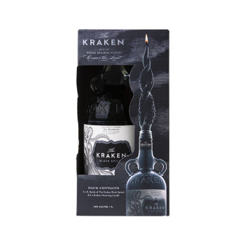 Kraken Black Spiced 1l 40% Giftbox + Candle