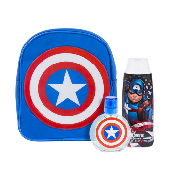 Kids World Captain America Set EdT 50ml + SG 300ml + Backpack