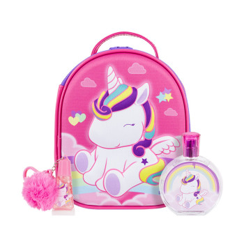 Kids World Eau my Unicorn Set EdT 100 ml + Lip Gloss with Pompom Charm 7 ml + Zip Case