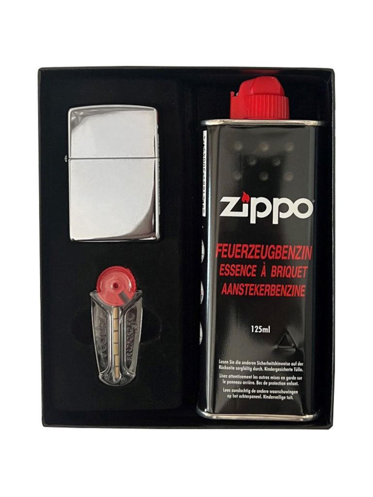 Zippo Gift set with chrome polished