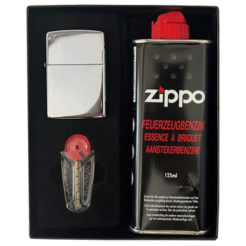 Zippo Gift set with chrome polished