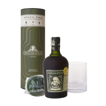 Diplomatico Reserva Exclusiva 12Y 0,7 l 40% gift box + Glass + Ice Ball - 1