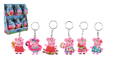 Klíčenka/Přívěsek 3D Prasátko Peppa/Peppa pig guma 10 cm na kartě - 1