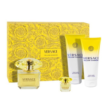 Versace Yellow Set: EdT 90 ml + Body Lotion 100 ml + Shower Gel 100 ml + EdT 5 ml