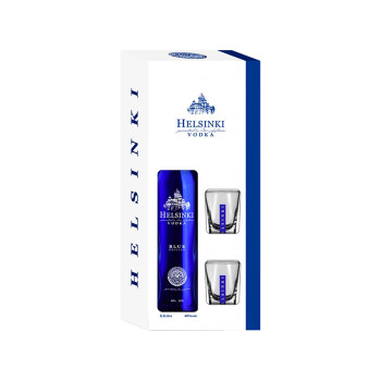 Helsinki Vodka Blue Metalic Edition 40% 0,5 l +2 glass