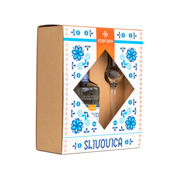 Marsen Plum Brandy Traditional 0,5l 42% + glass