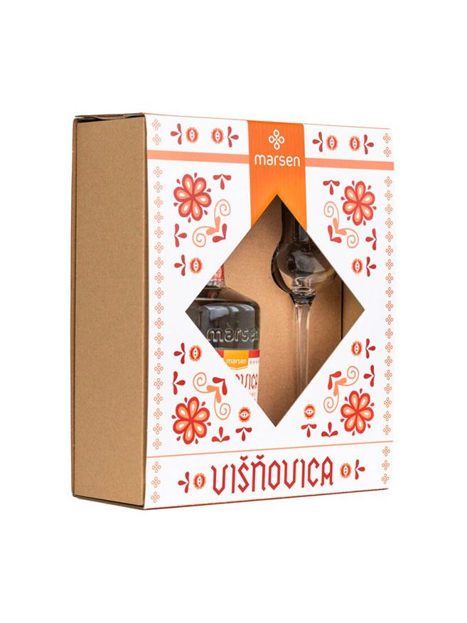 Marsen Cherry Brandy Traditionel 42% 0,5 l + glass