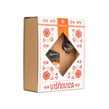 Marsen Cherry Brandy Traditionel 42% 0,5 l + glass