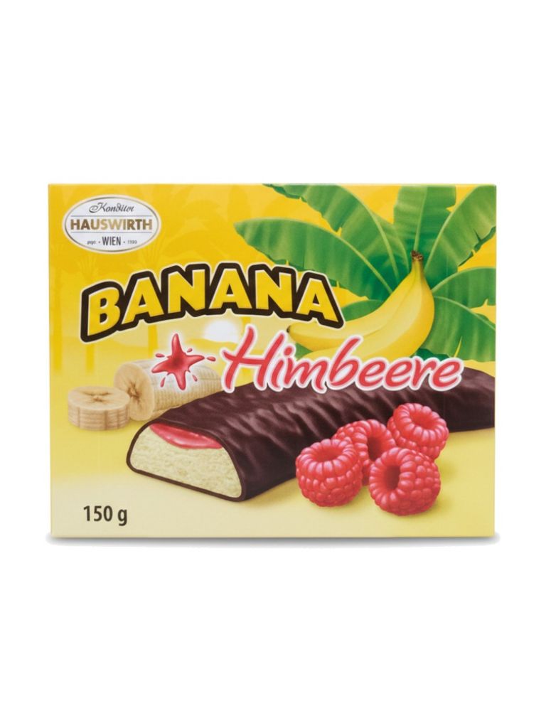 HAUSWIRTH Schoko-Bananen mit Himbeer-Füllung 150g