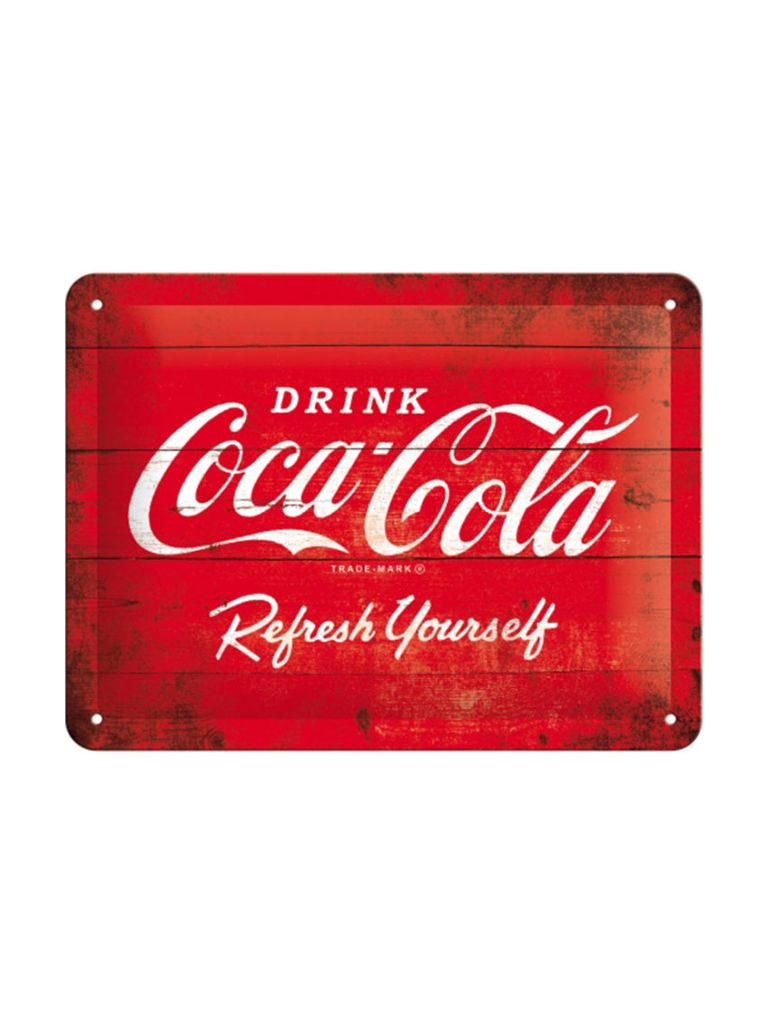 Blechschild 15x20 cm Coca-Cola (red logo)
