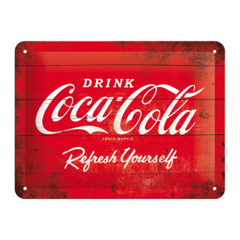 Blechschild 15x20 cm Coca-Cola (red logo)