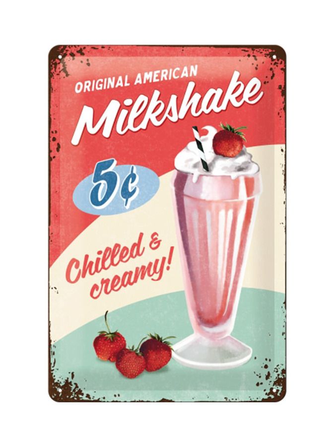 Blechschild 30x20 cm Milkshake
