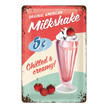 Blechschild 30x20 cm Milkshake