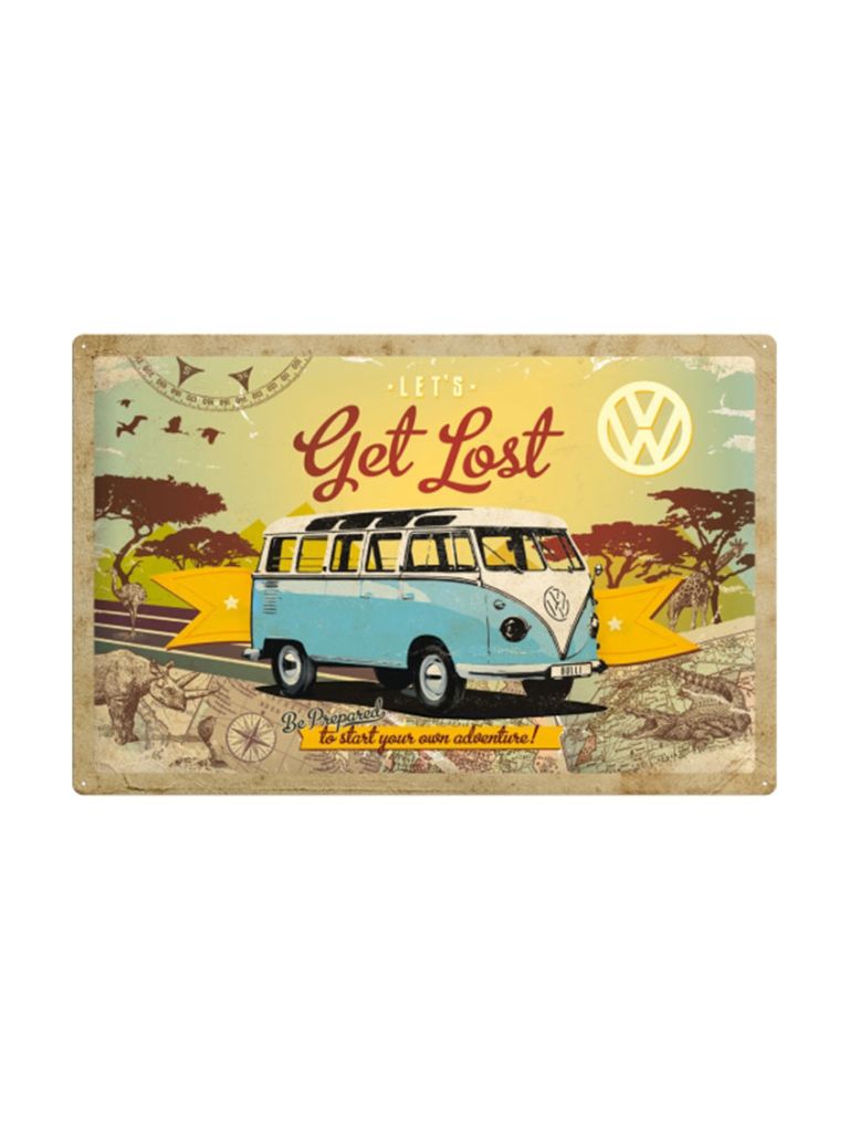 Blechschild 60x40 cm VW Let's Get Lost