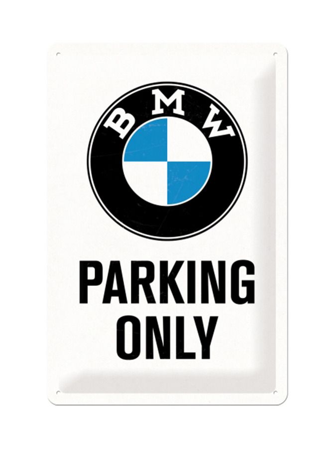 Blechschild 20x30 cm BMW Parking Only (white)