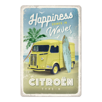 Blechschild 20x30 cm Citroën Type H (Happiness Comes In Waves)