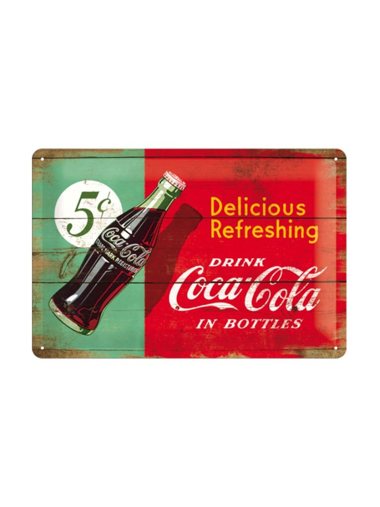 Blechschild 20x30 cm Coca-Cola (doublecolored
