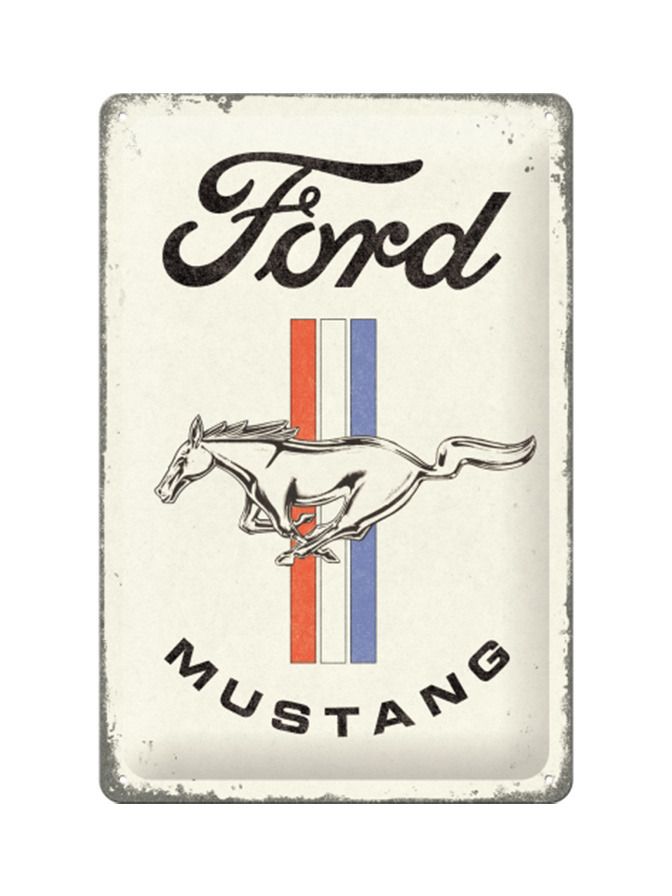 Blechschild 20x30 cm Ford Mustang (Horse & Stripes)