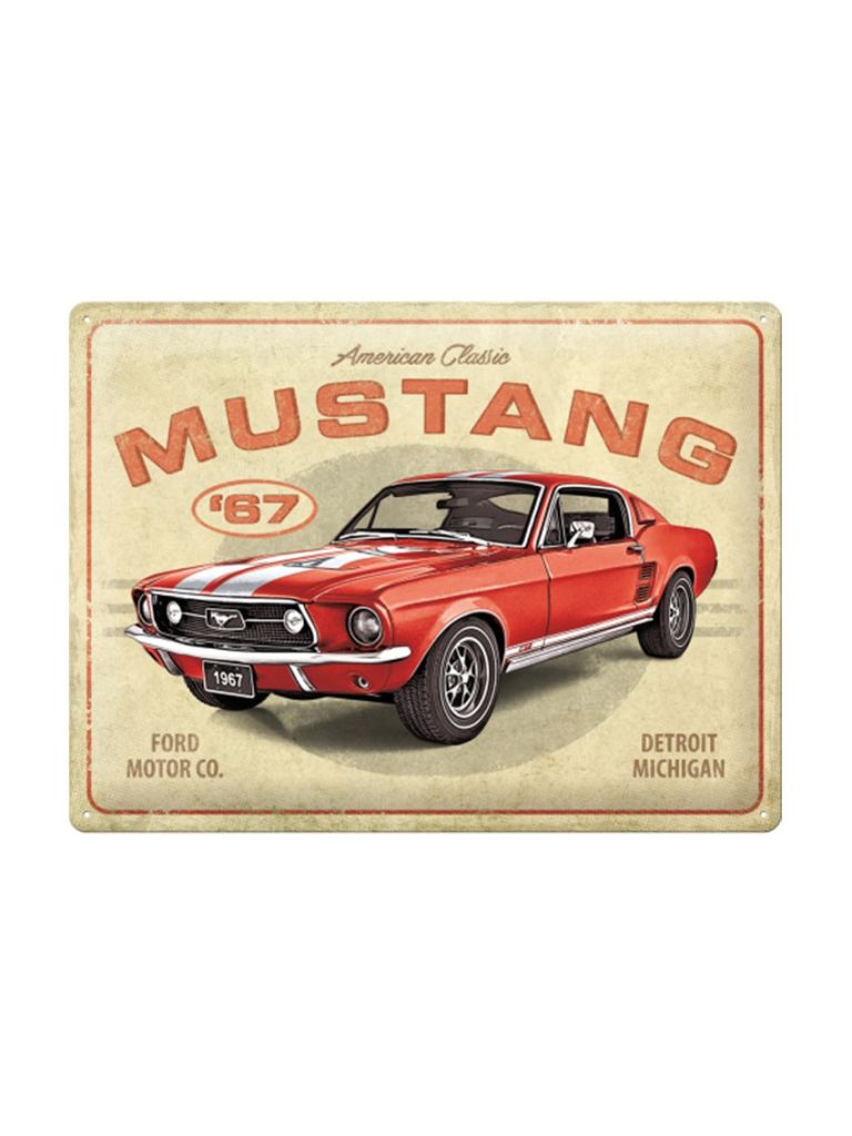 Blechschild 30x40 cm Ford Mustang GT 1967 Red