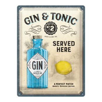 Blechschild 30x40 cm Gin & Tonic Served Here