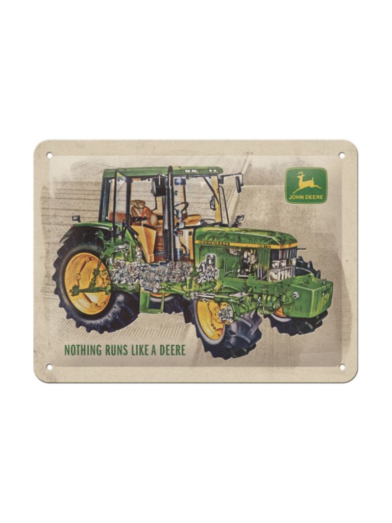 Blechschild 15x20 cm John Deere Model 6410 Cutaway