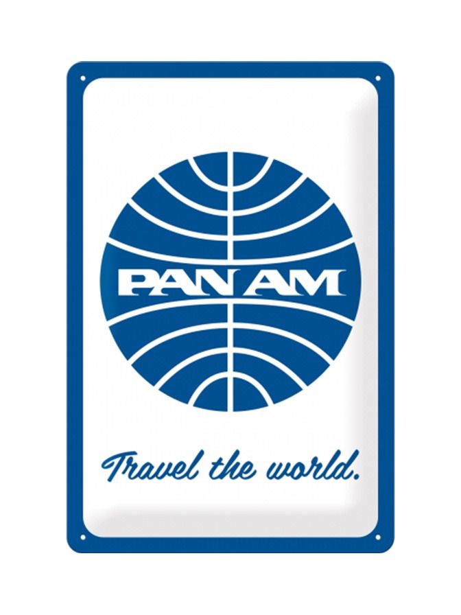 Blechschild 30x20 cm Pan Am (Travel the world) - 30x20 cm