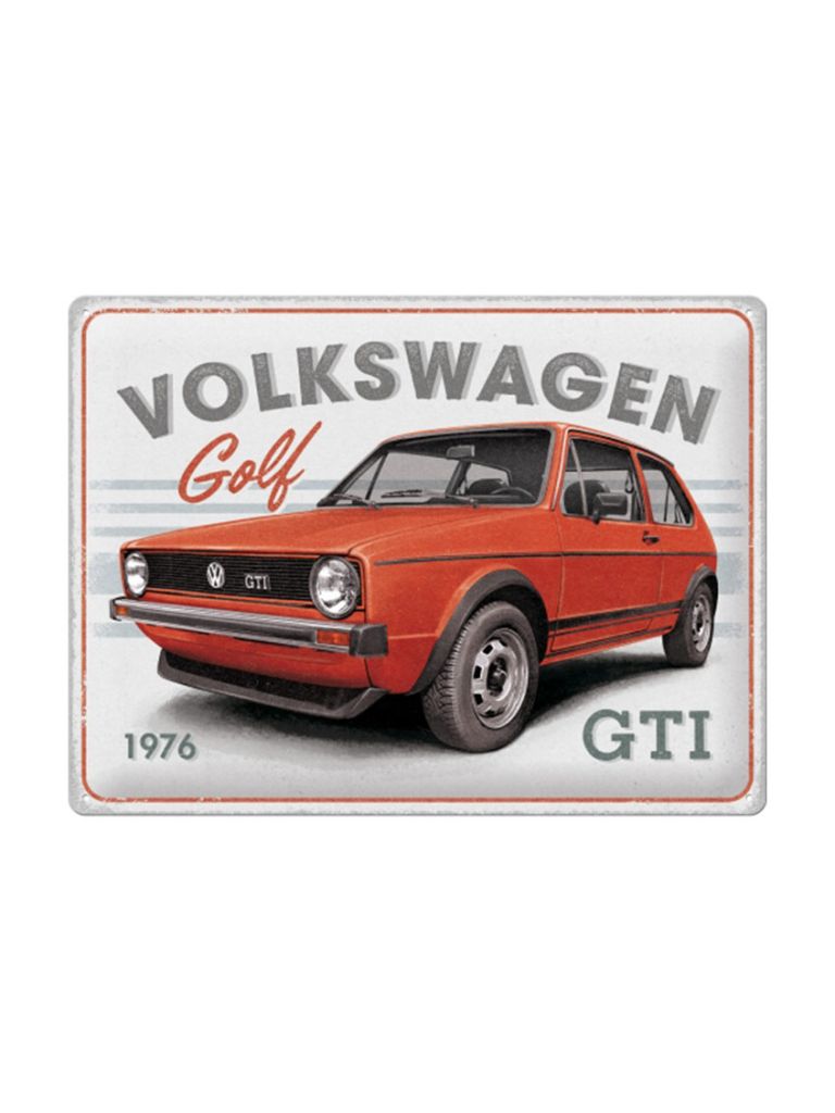 Blechschild 30x40 cm VW Golf GTI 1976