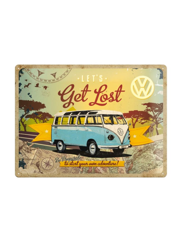 Blechschild 30x40 cm VW Let's Get Lost