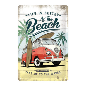 Blechschild 20x30 cm VW Life is Better at the Beach