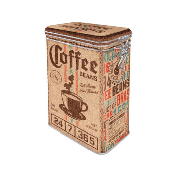 Blechdose mit Klip Coffee Beans