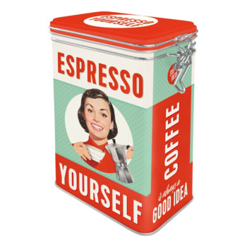 Blechdose mit Klip Espresso Yourself