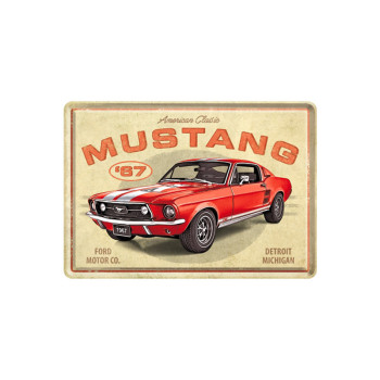 Blechschild Postkarte 10x14 cm Ford Mustang GT 1967