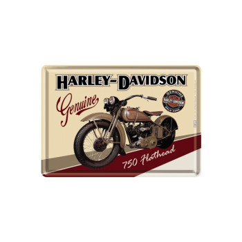 Blechschild Postkarte 10x14 cm Harley-Davidson 750 Flathead
