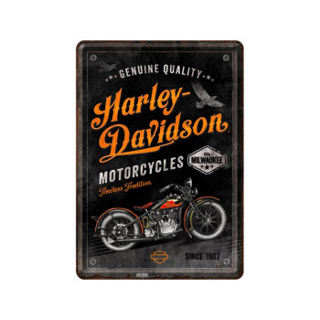 Blechschild Postkarte 10x14 cm Harley-Davidson Timeless Tradition
