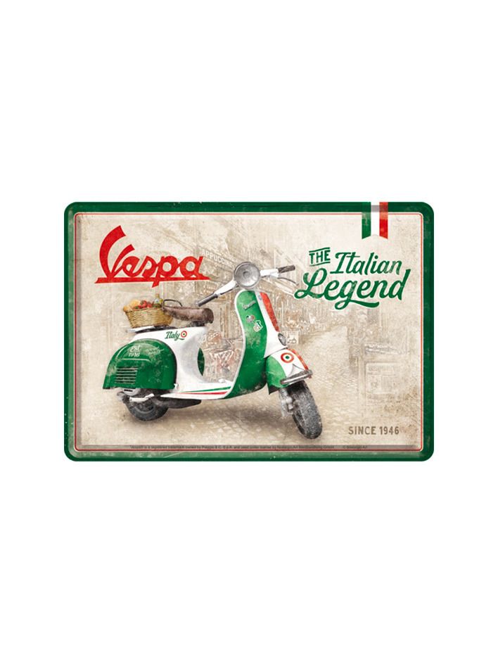 Blechschild Postkarte 10x14 cm Vespa (Italian Legend)