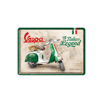 Blechschild Postkarte 10x14 cm Vespa (Italian Legend)