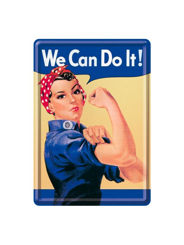 Blechschild Postkarte 10x14 cm We Can Do It!