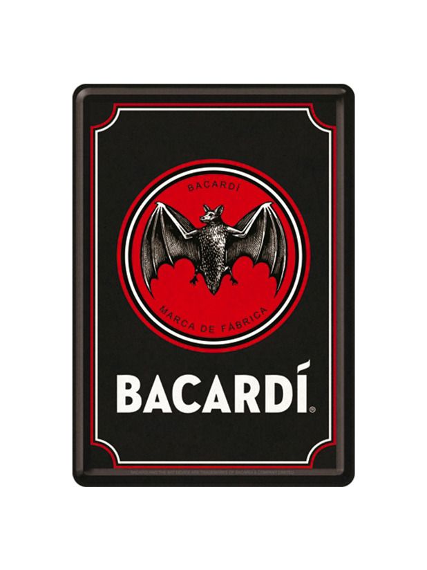 Blechschild Postkarte 10x14 cm Bacardi