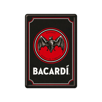 Blechschild Postkarte 10x14 cm Bacardi